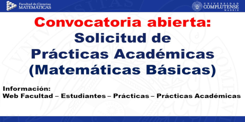 Prácticas Académicas (Matemáticas Básicas): Convocatoria abierta