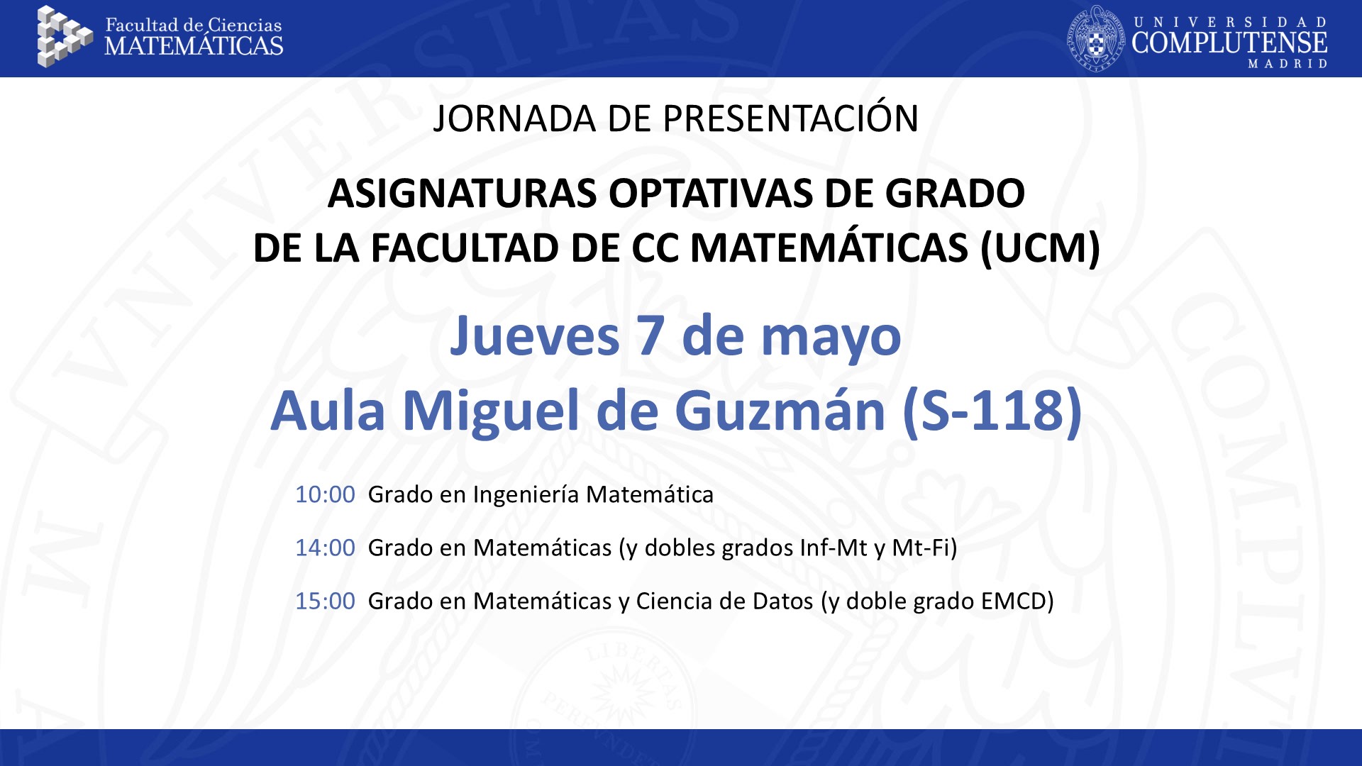 Presentación de Optativas de Grado 2025/26